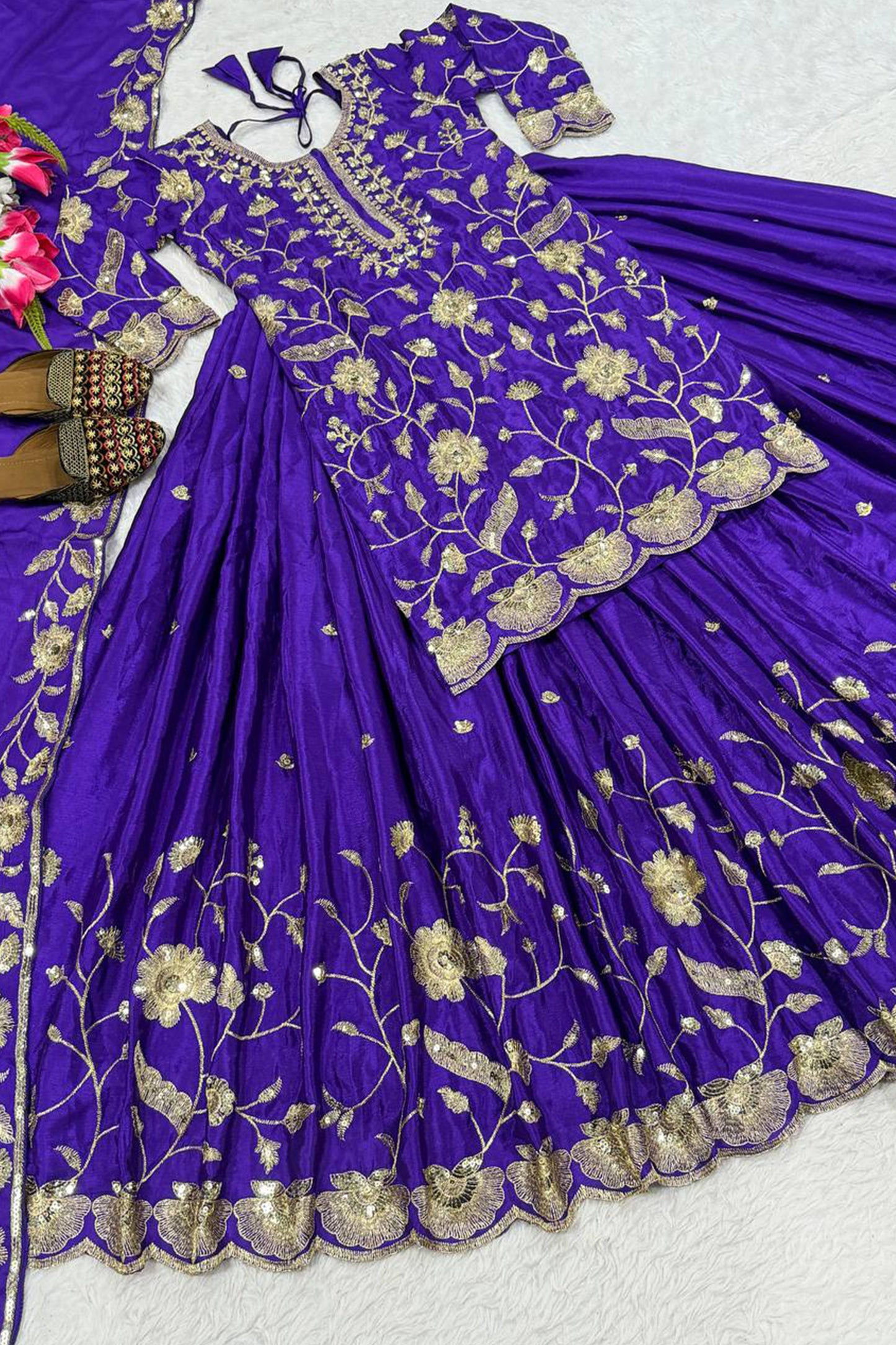 SHAFNUFAB Women's Georgette Ethnic Wear for WomenSemi StitchedSalwarSuit  SF24198