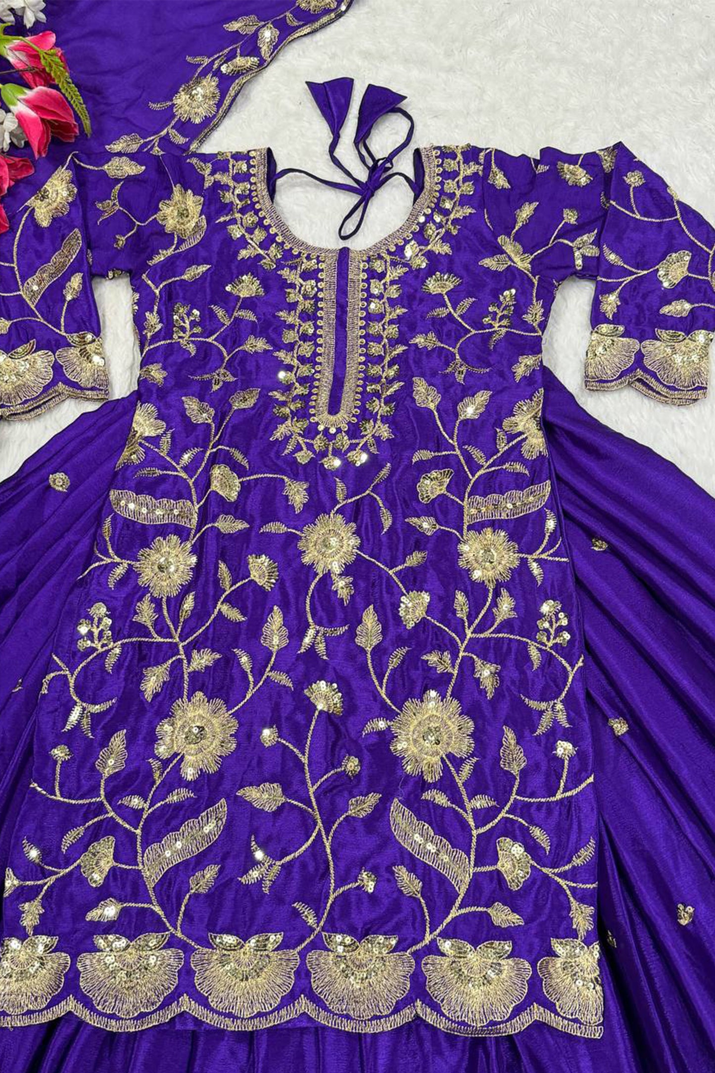 SHAFNUFAB Women's Georgette Ethnic Wear for WomenSemi StitchedSalwarSuit  SF24198