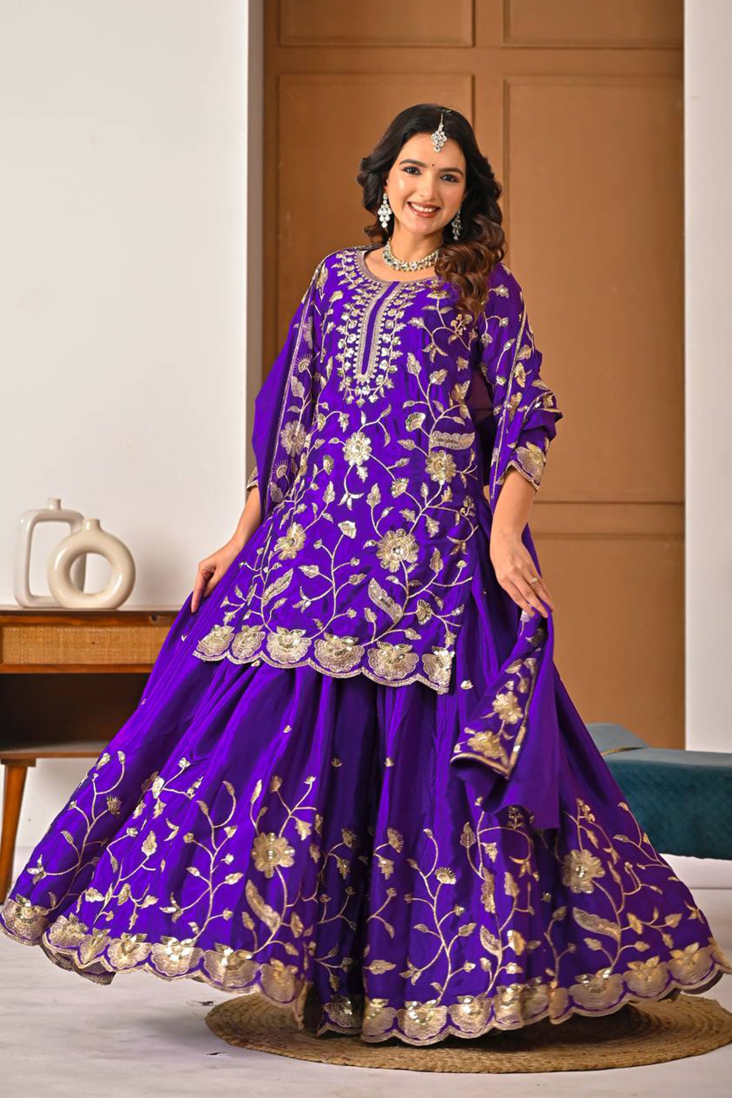 SHAFNUFAB Women's Georgette Ethnic Wear for WomenSemi StitchedSalwarSuit  SF24198