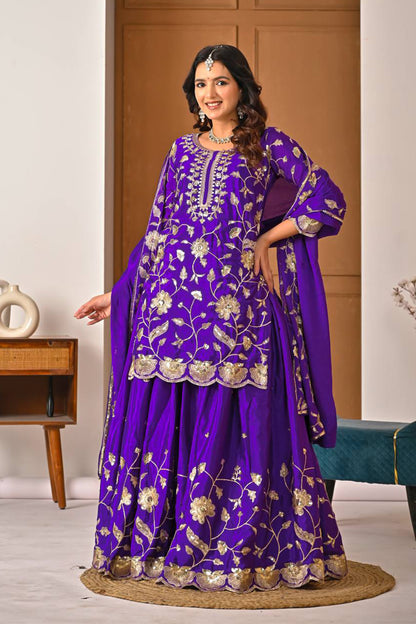 SHAFNUFAB Women's Georgette Ethnic Wear for WomenSemi StitchedSalwarSuit  SF24198