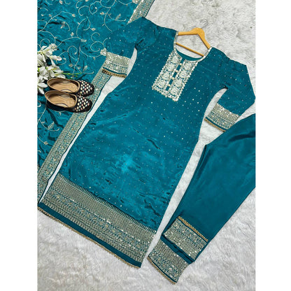 SHAFNUFAB Women's Georgette Ethnic Wear for WomenSemi StitchedSalwarSuit  SF251115
