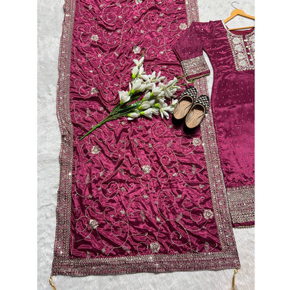SHAFNUFAB Women's Georgette Ethnic Wear for WomenSemi StitchedSalwarSuit  SF251116