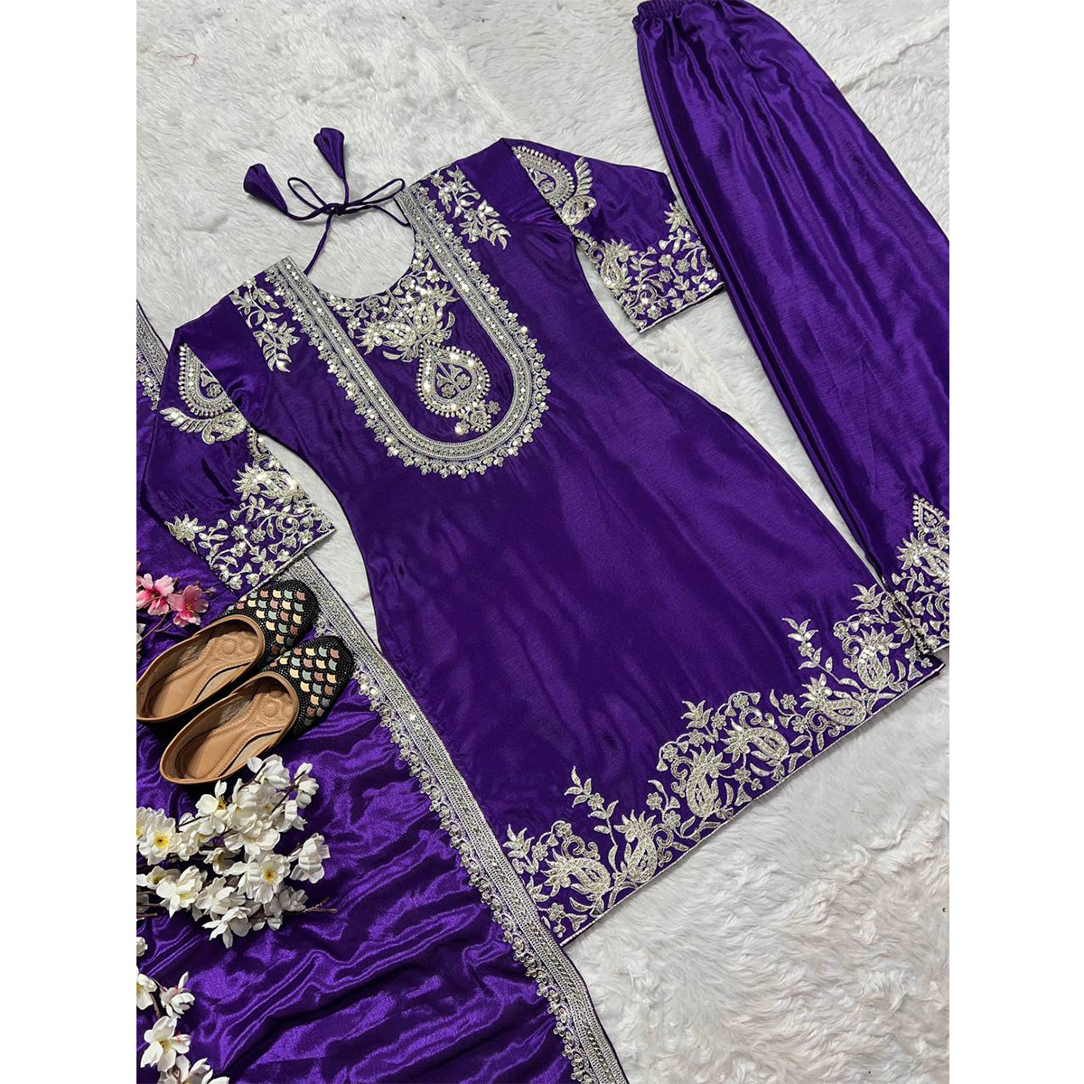 SHAFNUFAB Women's Georgette Ethnic Wear for WomenSemi StitchedSalwarSuit  SF251153