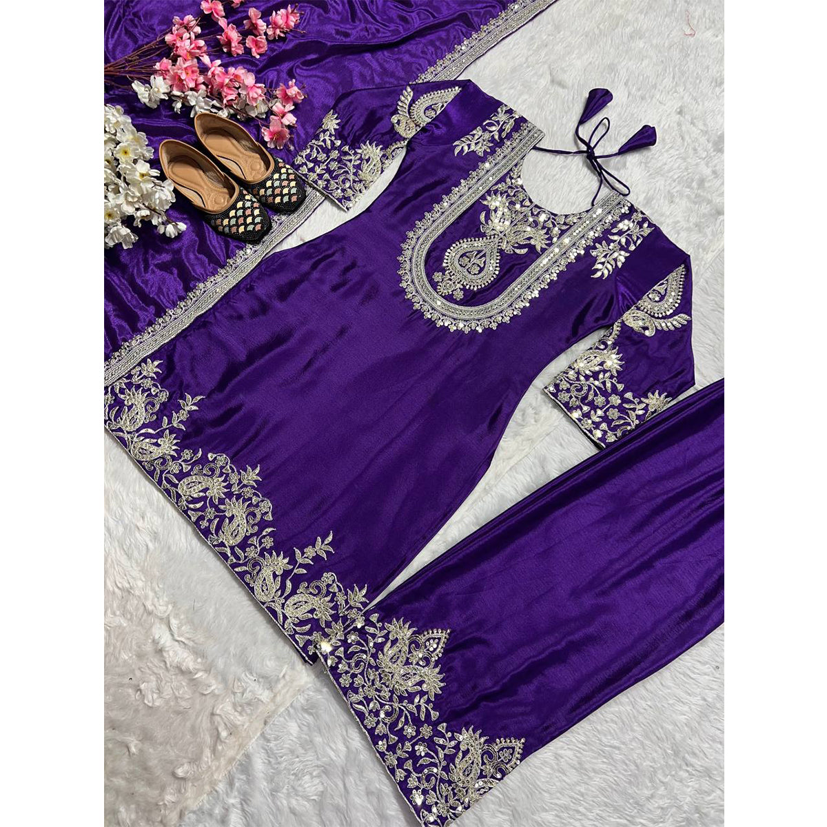 SHAFNUFAB Women's Georgette Ethnic Wear for WomenSemi StitchedSalwarSuit  SF251153