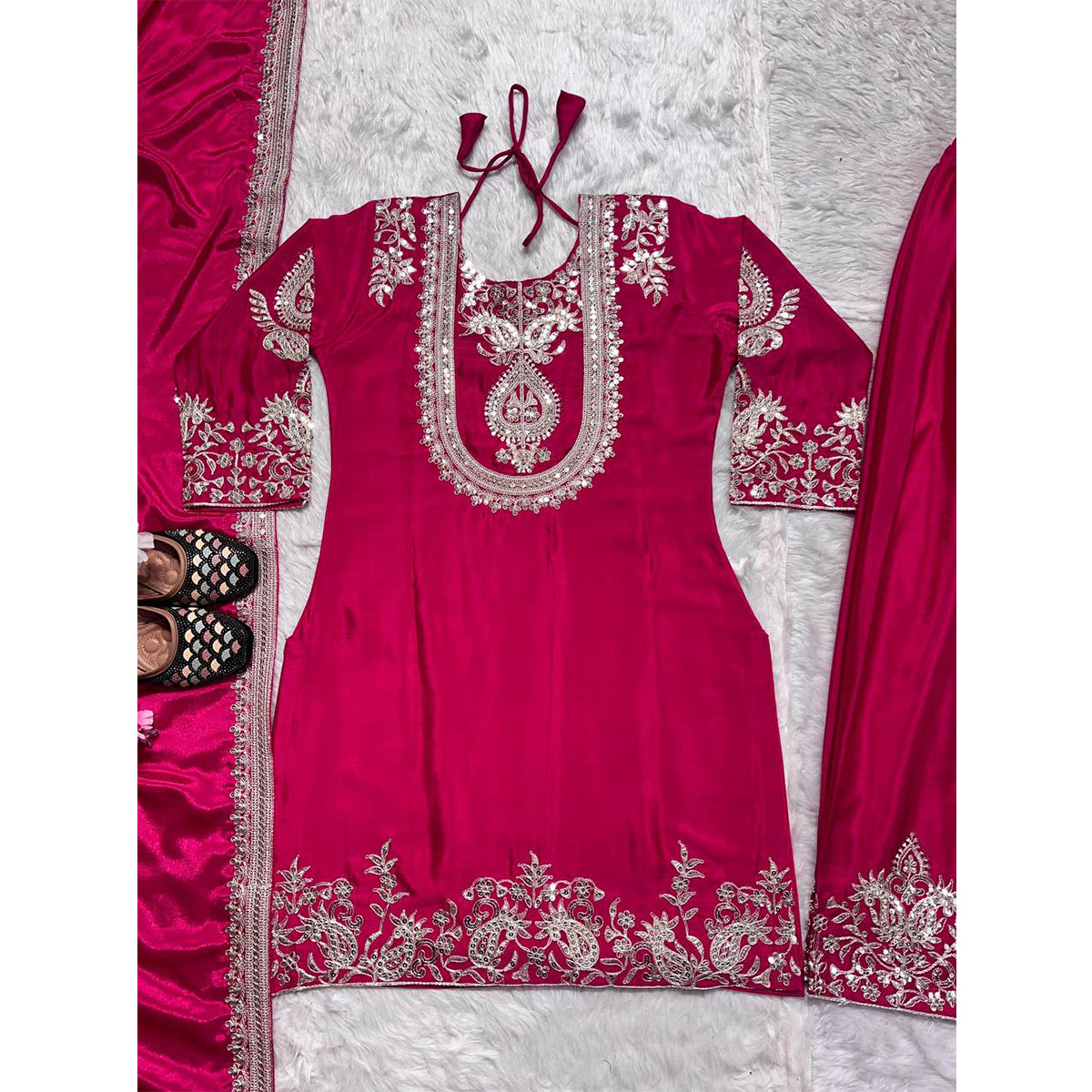 SHAFNUFAB Women's Georgette Ethnic Wear for WomenSemi StitchedSalwarSuit  SF251155