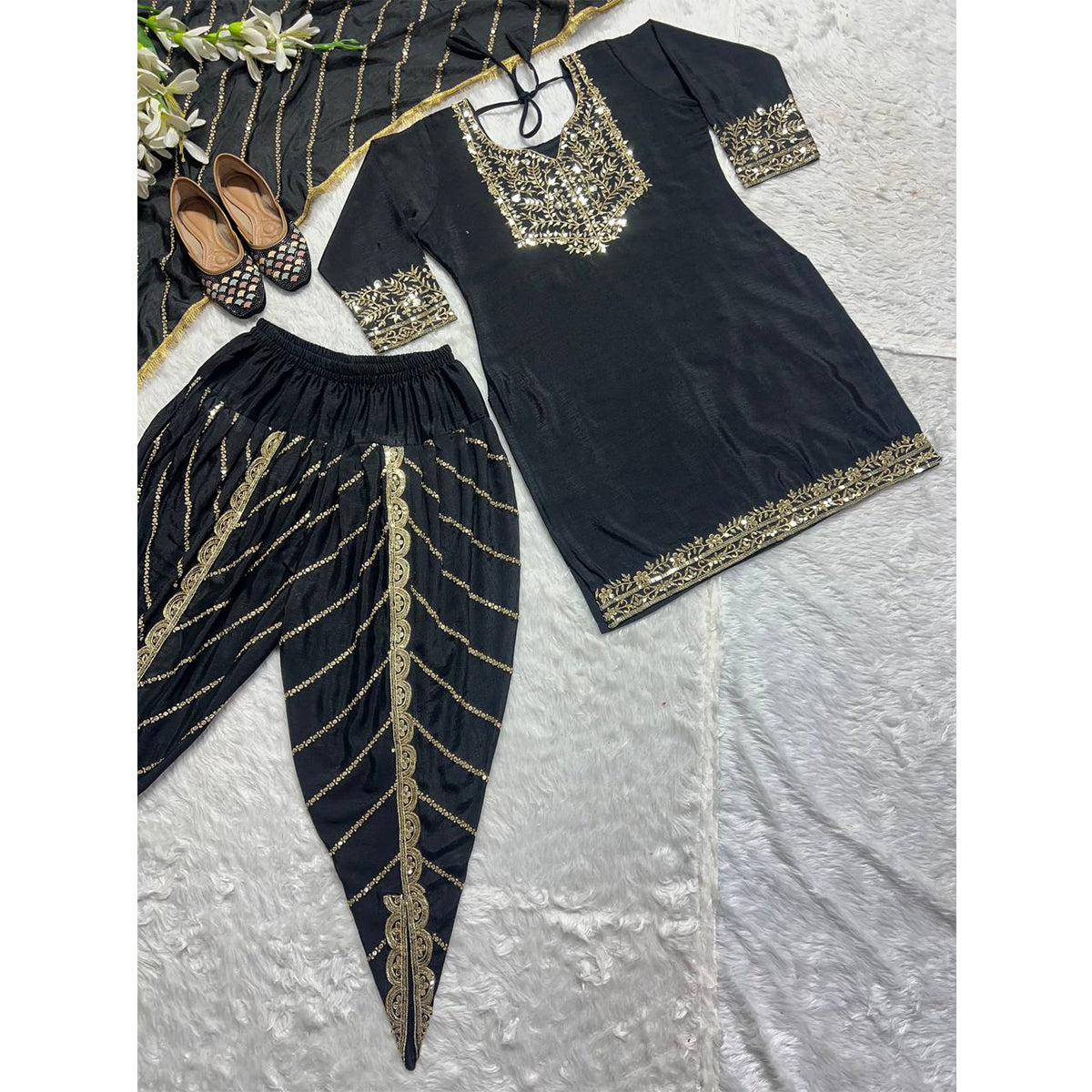SHAFNUFAB Women's Georgette Ethnic Wear for WomenSemi StitchedSalwarSuit  SF251159