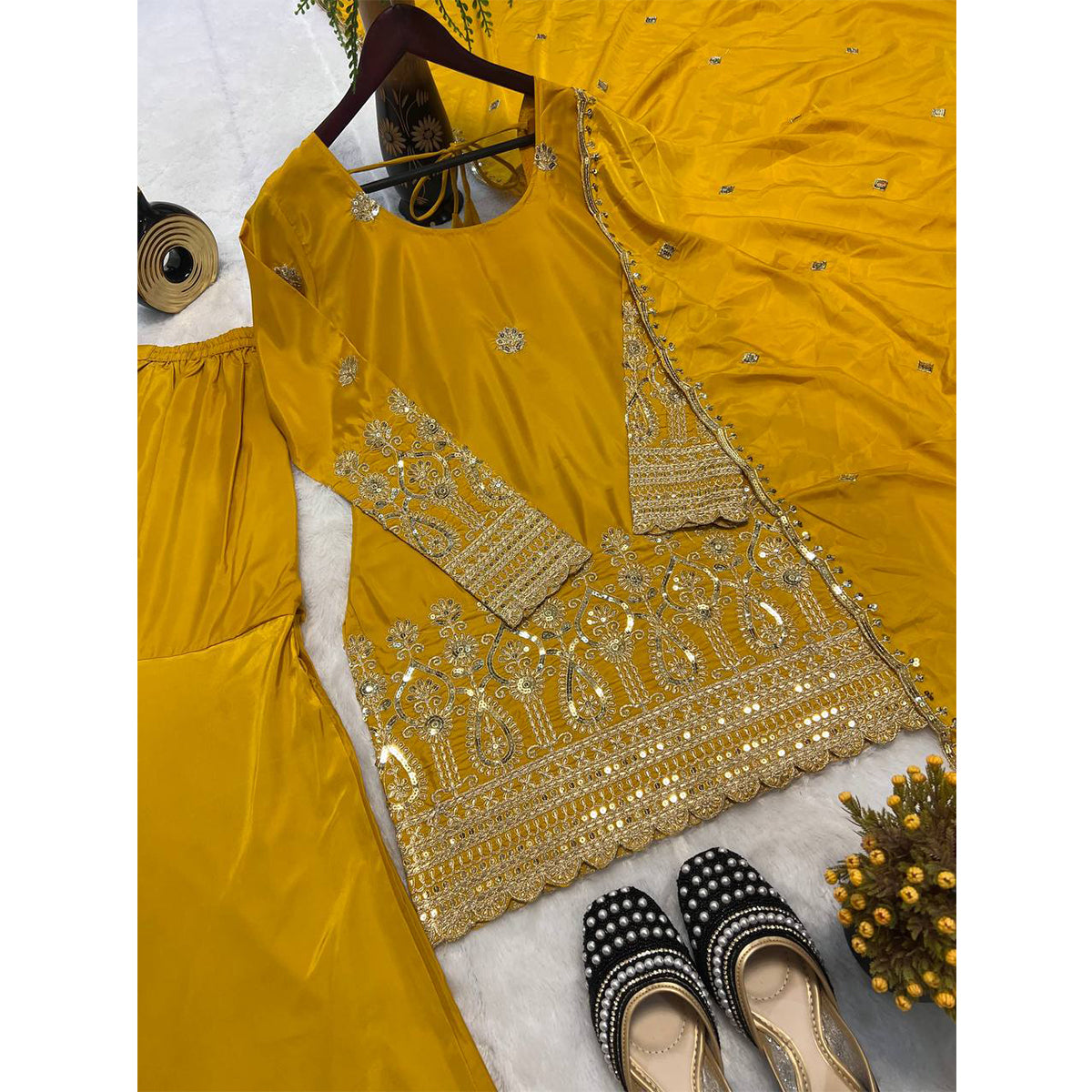 SHAFNUFAB Women's Georgette Ethnic Wear for WomenSemi StitchedSalwarSuit  SF251169