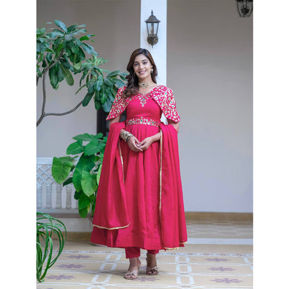 SHAFNUFAB Women's Georgette Ethnic Wear for WomenSemi StitchedSalwarSuit  SF251170