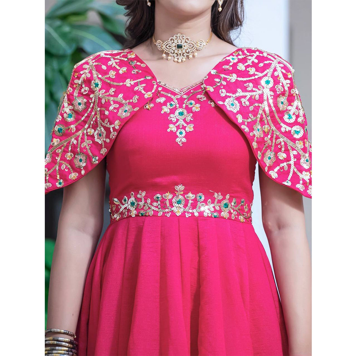 SHAFNUFAB Women's Georgette Ethnic Wear for WomenSemi StitchedSalwarSuit  SF251170