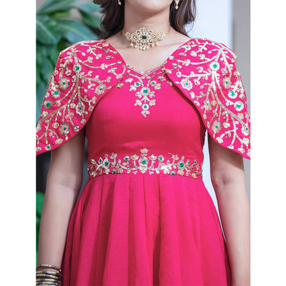 SHAFNUFAB Women's Georgette Ethnic Wear for WomenSemi StitchedSalwarSuit  SF251170