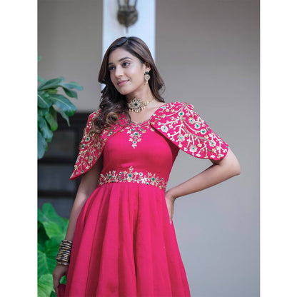 SHAFNUFAB Women's Georgette Ethnic Wear for WomenSemi StitchedSalwarSuit  SF251170