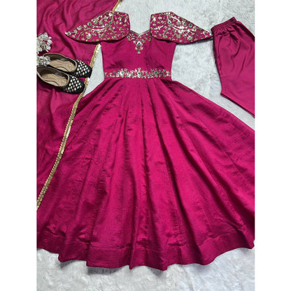 SHAFNUFAB Women's Georgette Ethnic Wear for WomenSemi StitchedSalwarSuit  SF251170
