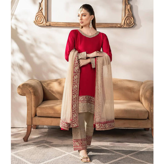 SHAFNUFAB Women's Georgette Ethnic Wear for WomenSemi StitchedSalwarSuit  SF251171