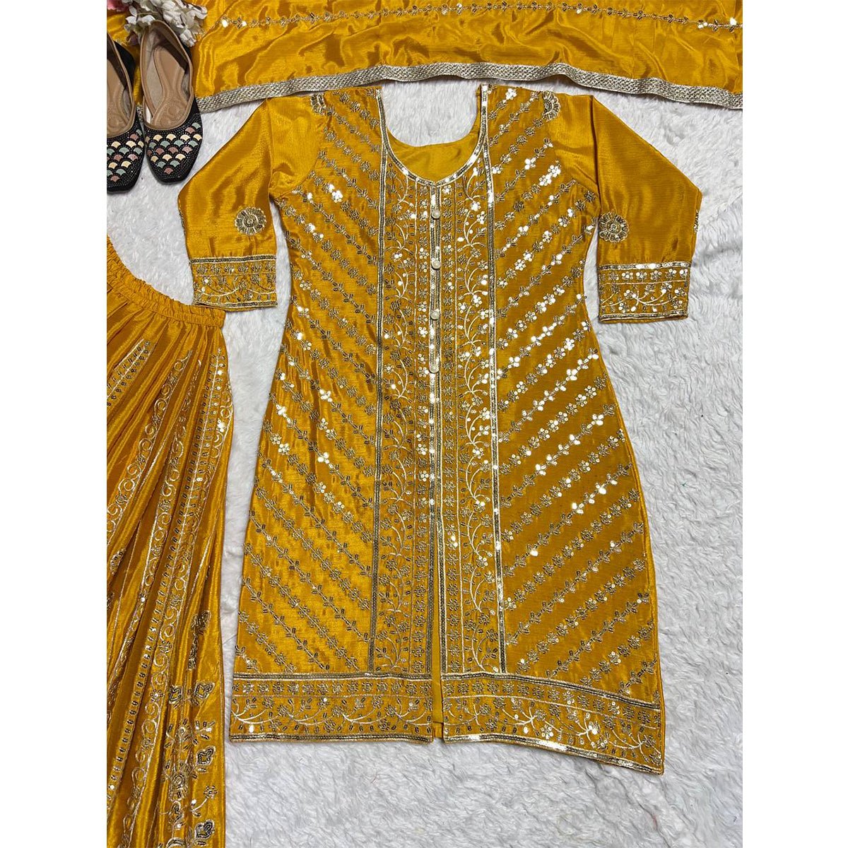 SHAFNUFAB Women's Georgette Ethnic Wear for WomenSemi StitchedSalwarSuit  SF251175