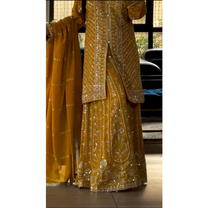 SHAFNUFAB Women's Georgette Ethnic Wear for WomenSemi StitchedSalwarSuit  SF251175