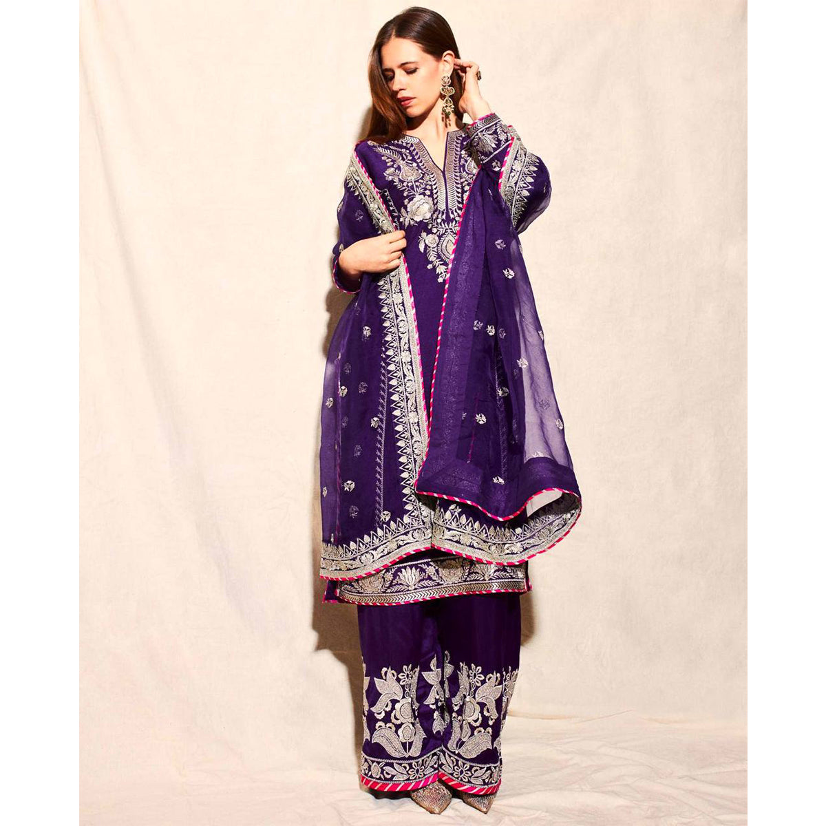 SHAFNUFAB Women's Georgette Ethnic Wear for WomenSemi StitchedSalwarSuit  SF251176