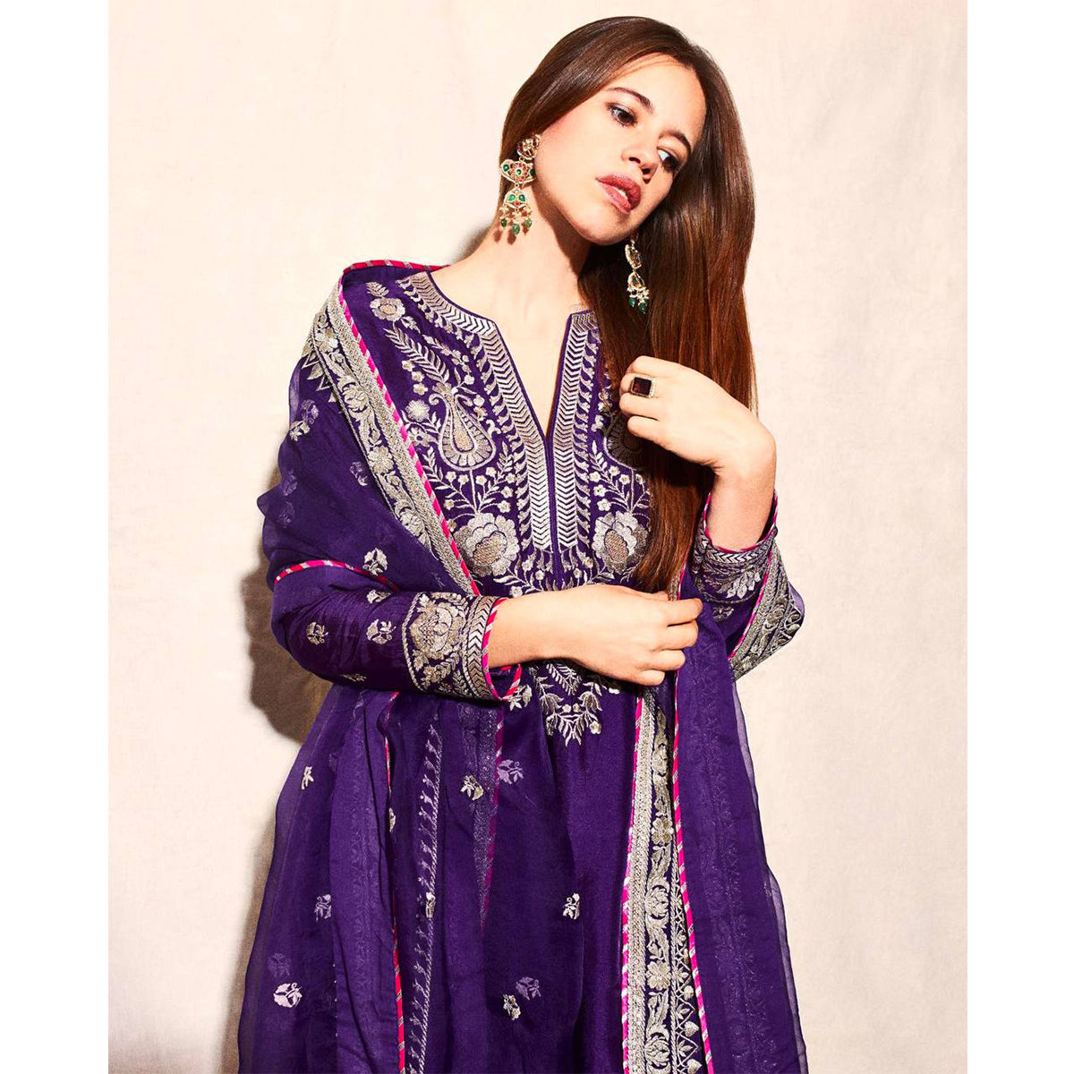 SHAFNUFAB Women's Georgette Ethnic Wear for WomenSemi StitchedSalwarSuit  SF251176