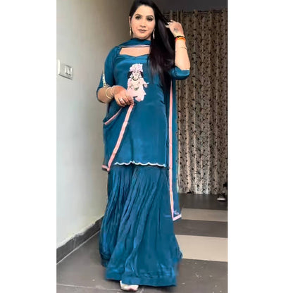 SHAFNUFAB Women's Georgette Ethnic Wear for WomenSemi StitchedSalwarSuit  SF251179