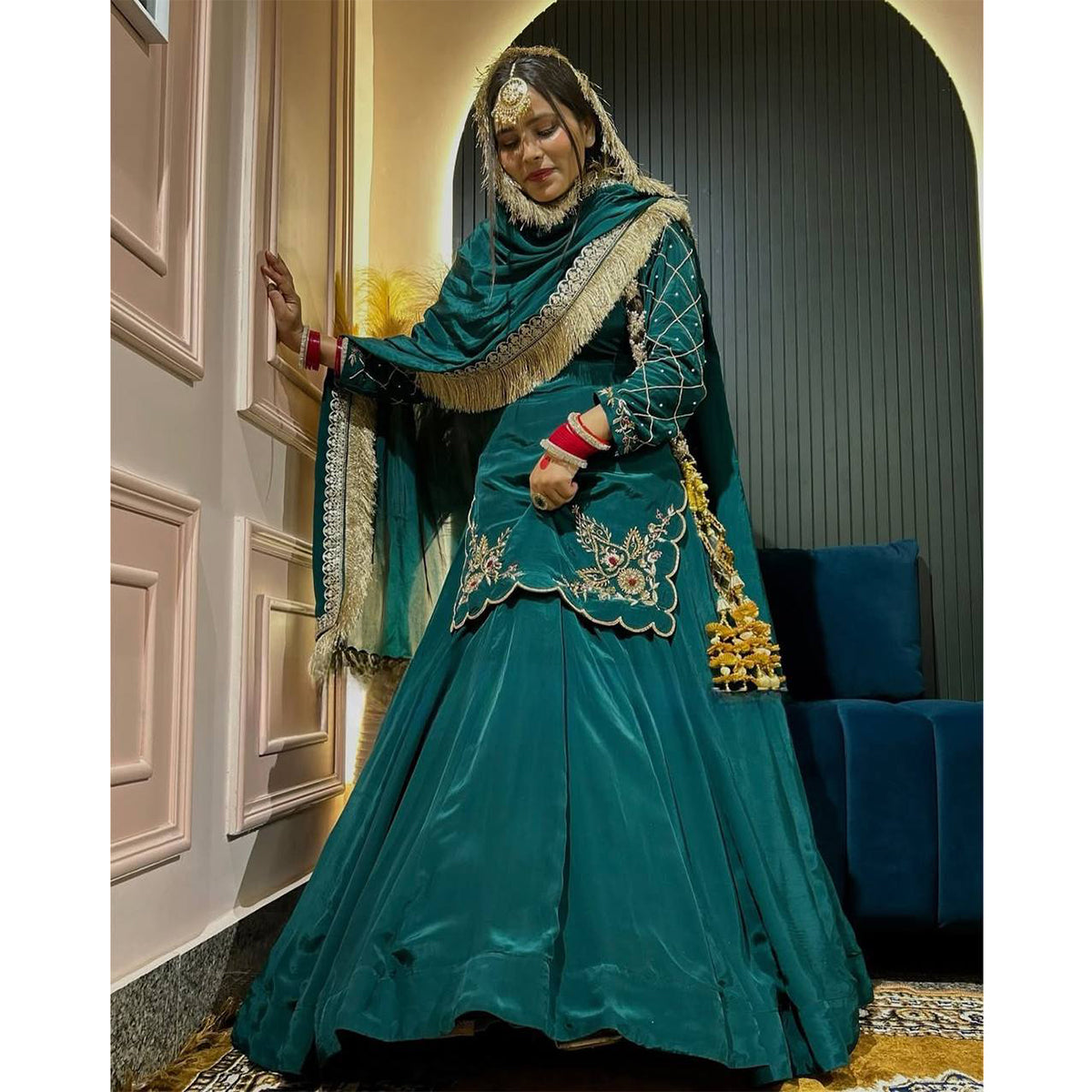 SHAFNUFAB Women's Georgette Ethnic Wear for WomenSemi StitchedSalwarSuit  SF251186