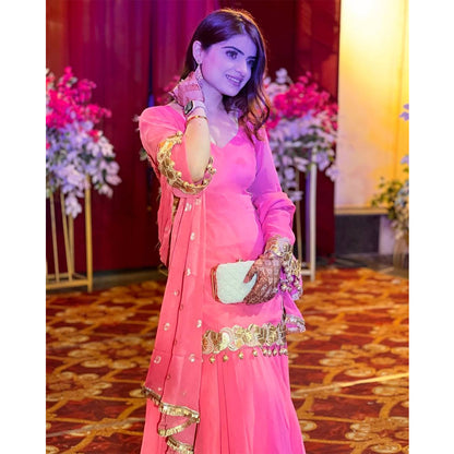 SHAFNUFAB Women's Georgette Ethnic Wear for WomenSemi StitchedSalwarSuit  SF251191