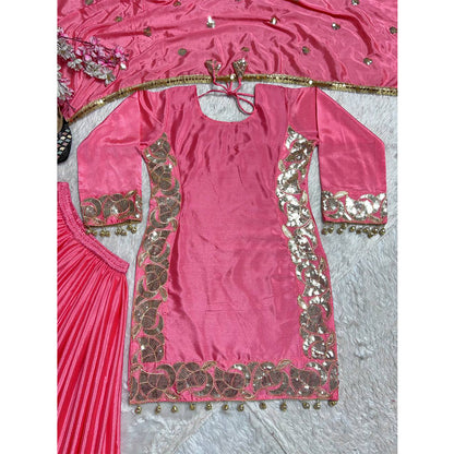 SHAFNUFAB Women's Georgette Ethnic Wear for WomenSemi StitchedSalwarSuit  SF251191