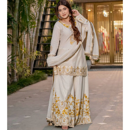 SHAFNUFAB Women's Georgette Ethnic Wear for WomenSemi StitchedSalwarSuit  SF251192