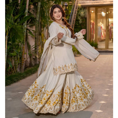 SHAFNUFAB Women's Georgette Ethnic Wear for WomenSemi StitchedSalwarSuit  SF251192
