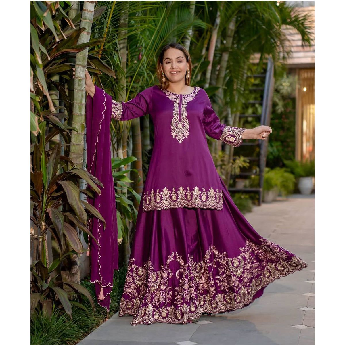 SHAFNUFAB Women's Georgette Ethnic Wear for WomenSemi StitchedSalwarSuit  SF251193