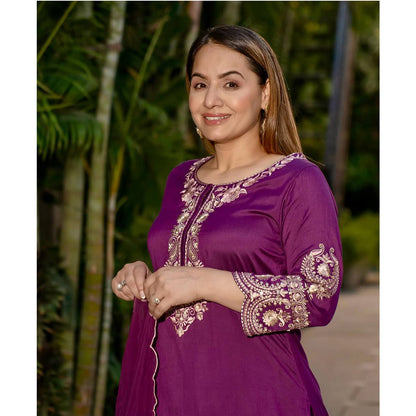SHAFNUFAB Women's Georgette Ethnic Wear for WomenSemi StitchedSalwarSuit  SF251193