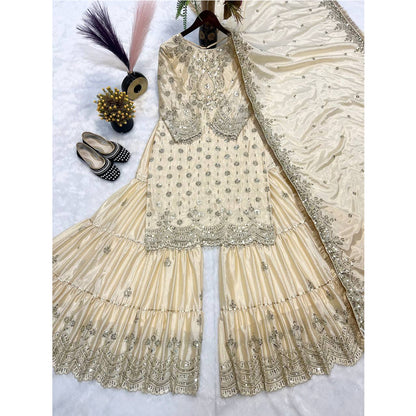 SHAFNUFAB Women's Georgette Ethnic Wear for WomenSemi StitchedSalwarSuit  SF251201