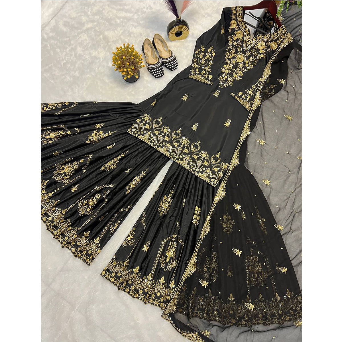 SHAFNUFAB Women's Georgette Ethnic Wear for WomenSemi StitchedSalwarSuit  SF251202