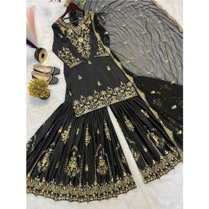 SHAFNUFAB Women's Georgette Ethnic Wear for WomenSemi StitchedSalwarSuit  SF251202