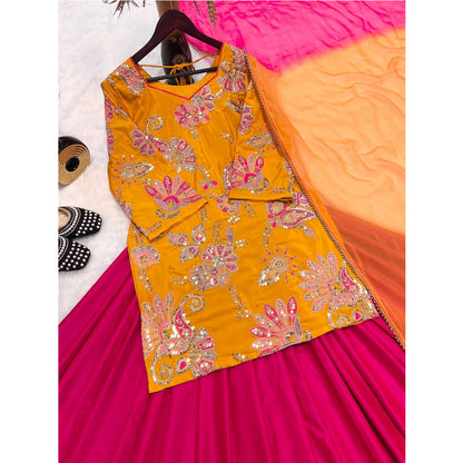 SHAFNUFAB Women's Georgette Ethnic Wear for WomenSemi StitchedSalwarSuit  SF251206