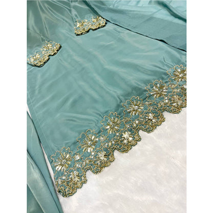 SHAFNUFAB Women's Georgette Ethnic Wear for WomenSemi StitchedSalwarSuit  SF251207
