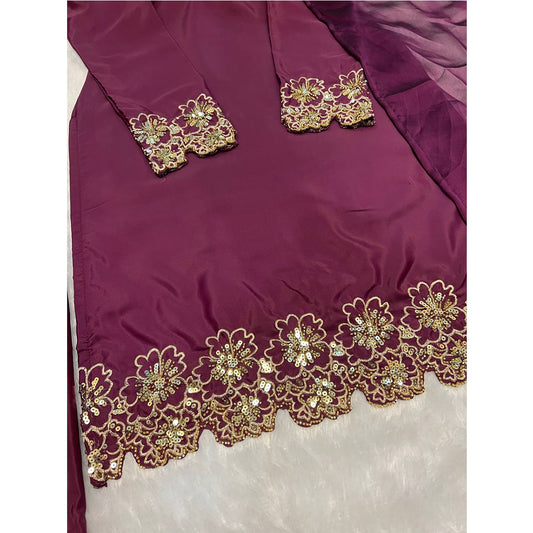 SHAFNUFAB Women's Georgette Ethnic Wear for WomenSemi StitchedSalwarSuit  SF251208