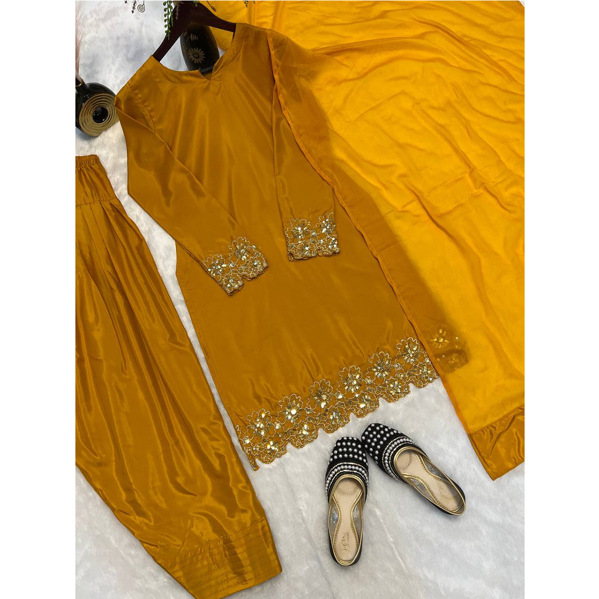 SHAFNUFAB Women's Georgette Ethnic Wear for WomenSemi StitchedSalwarSuit  SF251209