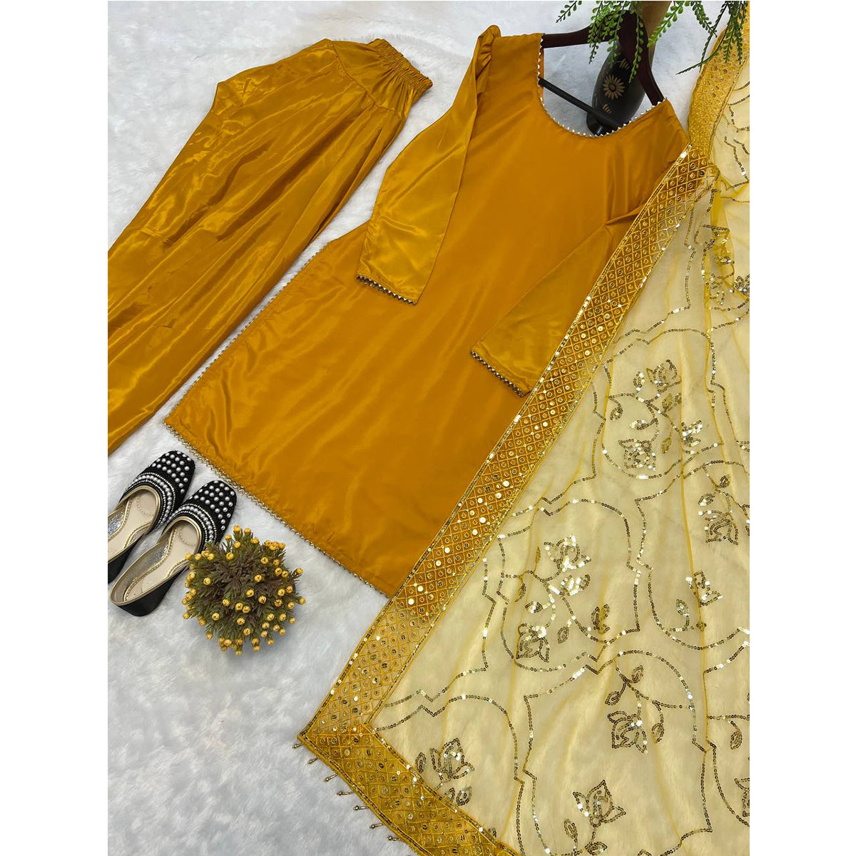 SHAFNUFAB Women's Georgette Ethnic Wear for WomenSemi StitchedSalwarSuit  SF251210