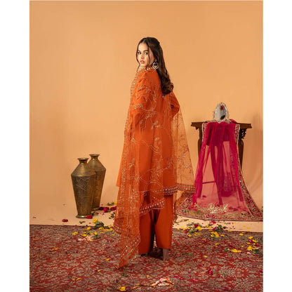 SHAFNUFAB Women's Georgette Ethnic Wear for WomenSemi StitchedSalwarSuit  SF251211