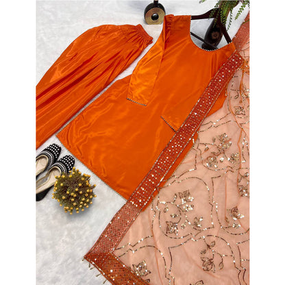 SHAFNUFAB Women's Georgette Ethnic Wear for WomenSemi StitchedSalwarSuit  SF251211