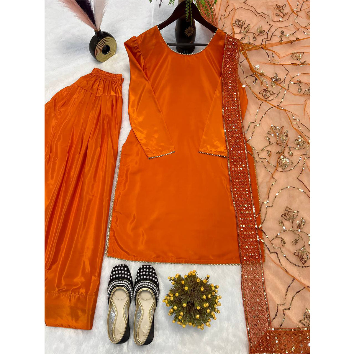 SHAFNUFAB Women's Georgette Ethnic Wear for WomenSemi StitchedSalwarSuit  SF251211