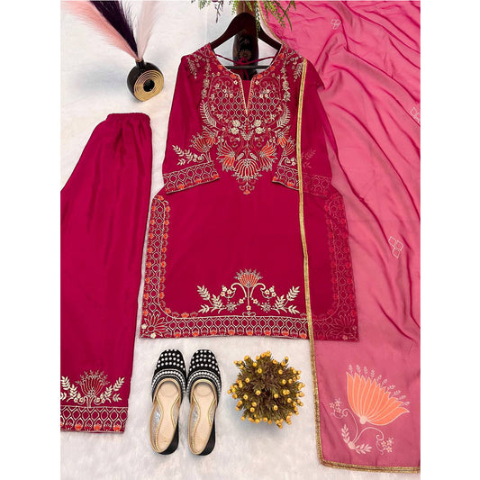 SHAFNUFAB Women's Georgette Ethnic Wear for WomenSemi StitchedSalwarSuit  SF251213