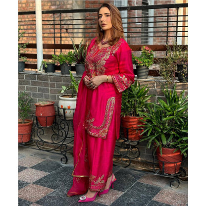 SHAFNUFAB Women's Georgette Ethnic Wear for WomenSemi StitchedSalwarSuit  SF251213