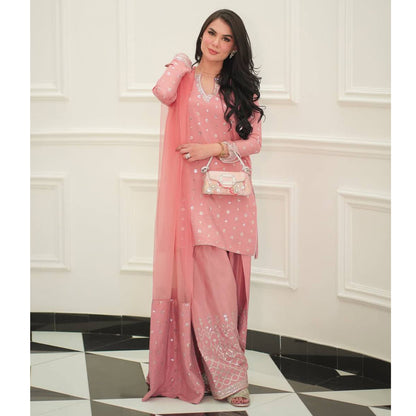 SHAFNUFAB Women's Georgette Ethnic Wear for WomenSemi StitchedSalwarSuit  SF251216