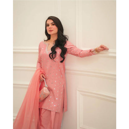 SHAFNUFAB Women's Georgette Ethnic Wear for WomenSemi StitchedSalwarSuit  SF251216