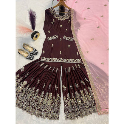 SHAFNUFAB Women's Georgette Ethnic Wear for WomenSemi StitchedSalwarSuit  SF251218