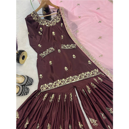 SHAFNUFAB Women's Georgette Ethnic Wear for WomenSemi StitchedSalwarSuit  SF251218