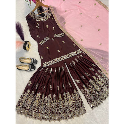 SHAFNUFAB Women's Georgette Ethnic Wear for WomenSemi StitchedSalwarSuit  SF251218