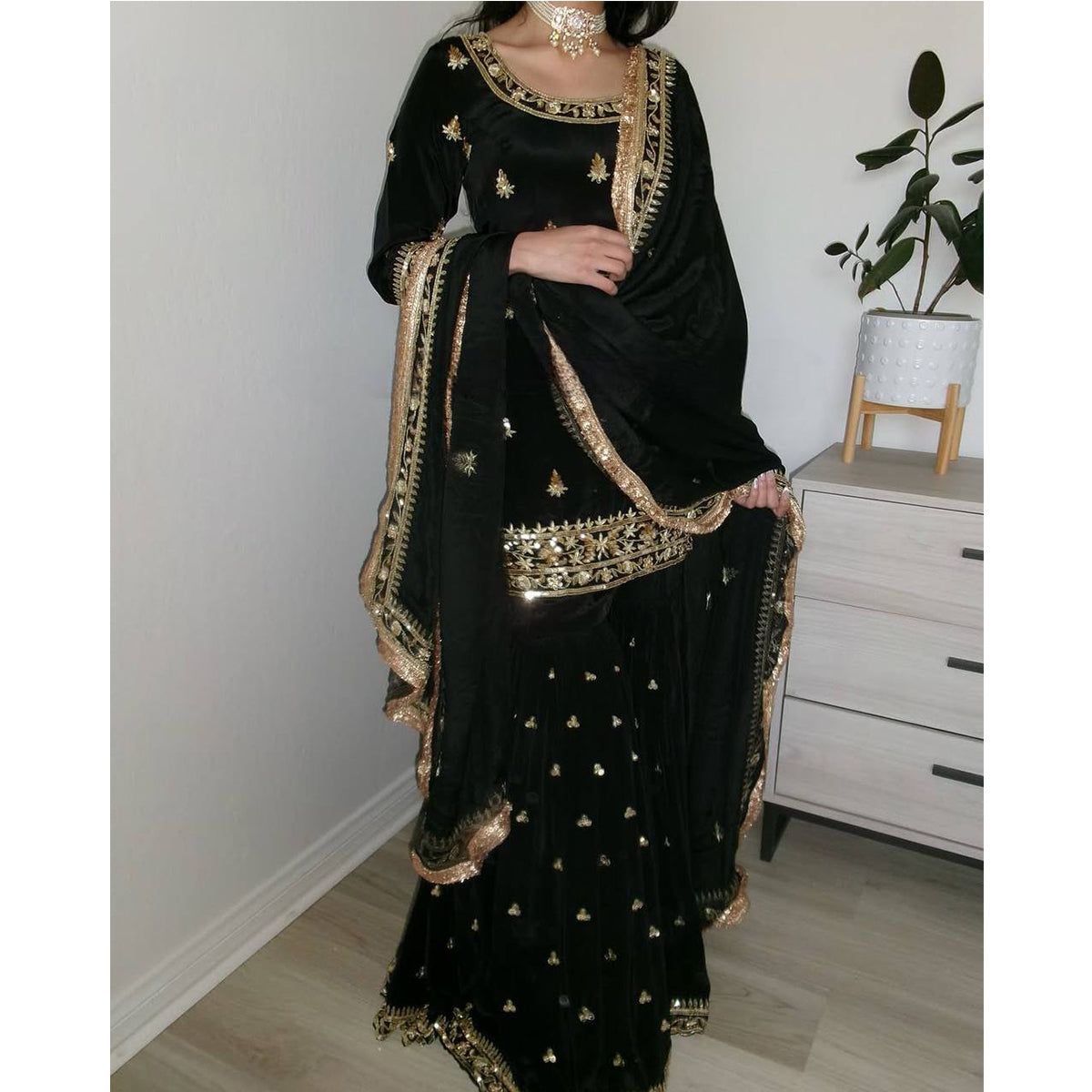 SHAFNUFAB Women's Georgette Ethnic Wear for WomenSemi StitchedSalwarSuit  SF251219