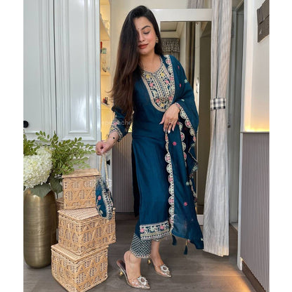 SHAFNUFAB Women's Georgette Ethnic Wear for WomenSemi StitchedSalwarSuit  SF251221