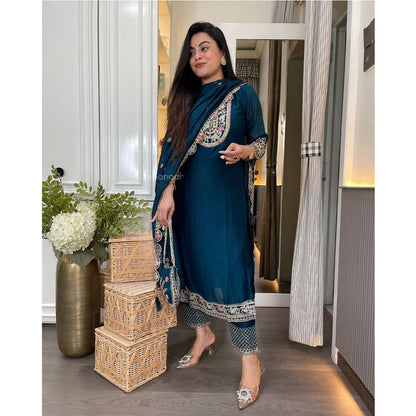 SHAFNUFAB Women's Georgette Ethnic Wear for WomenSemi StitchedSalwarSuit  SF251221